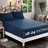 Elegant Comfort 1500 Premium hoeslaken, marineblauw, kingsize