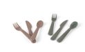 Dantoy BIOplastic baby tableware set mocha olive green 6-piece