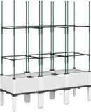 vidaXL Plantenbak met latwerk 120x40x142,5 cm polypropeen wit
