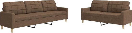 VidaXL 2-delige Loungeset stof bruin