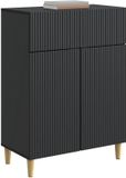 vidaXL Dressoir met lade Zwart 66 x 34,5 x 90 cm Bewerkt hout