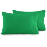 Elegant Comfort Luxe Ultrazachte 2-delige kussensloopset - 1500 premium hotelkwaliteit microvezel dubbel geborsteld - kreukvrij, kingsize formaat, smaragdgroen