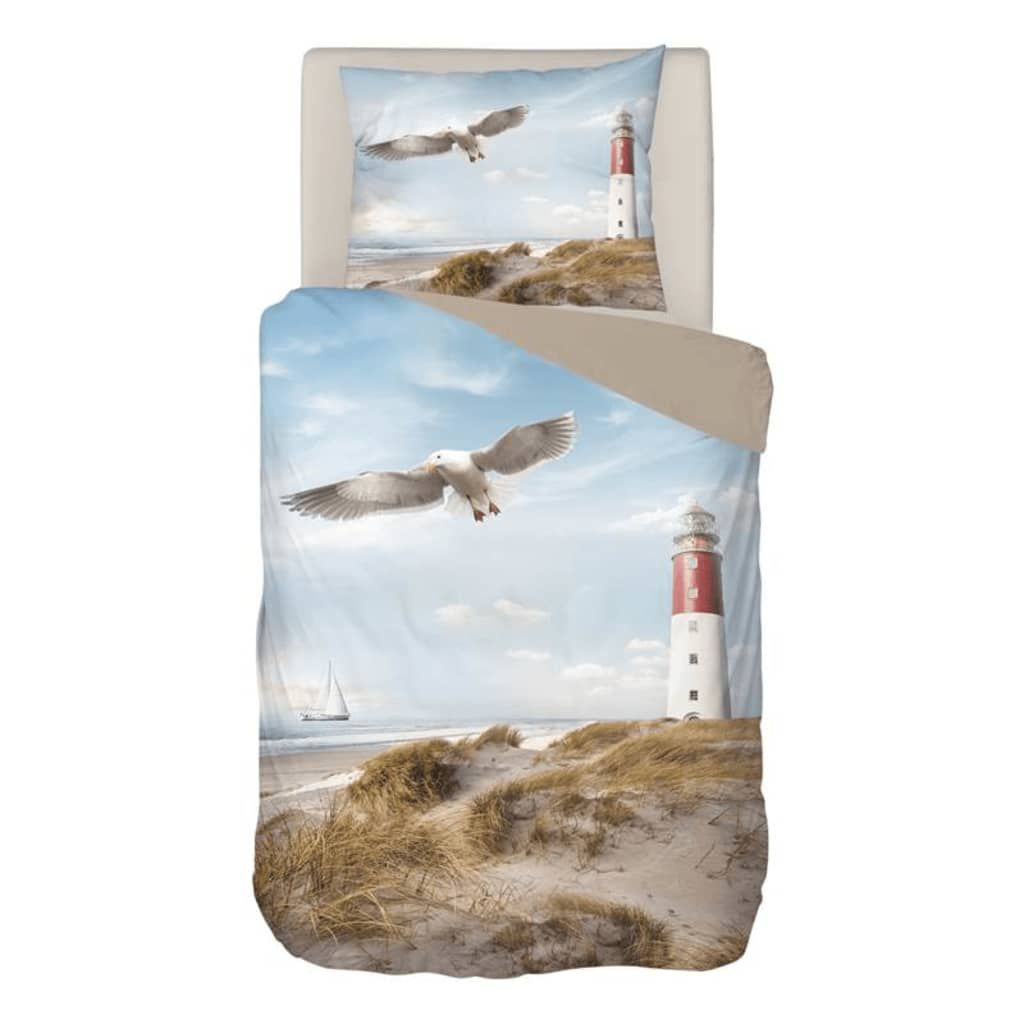 Snoozing Lighthouse dekbedovertrek - 1-persoons - Taupe - 100% katoen-satijn