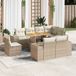 Maison Exclusive - Ensemble de meubles de jardin 9 pièces avec canapé et coussins, beige, en polyrotin