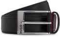 HUGO Leren riem Barney Leather Belt W80 Black zwart