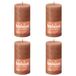 Bolsius bougies coniques shine 4 pièces rustique 130x68 mm rustique rose