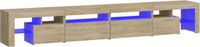 vidaXL TV-meubel met LED-verlichting 260x36,5x40cm Sonoma eikenkleurig