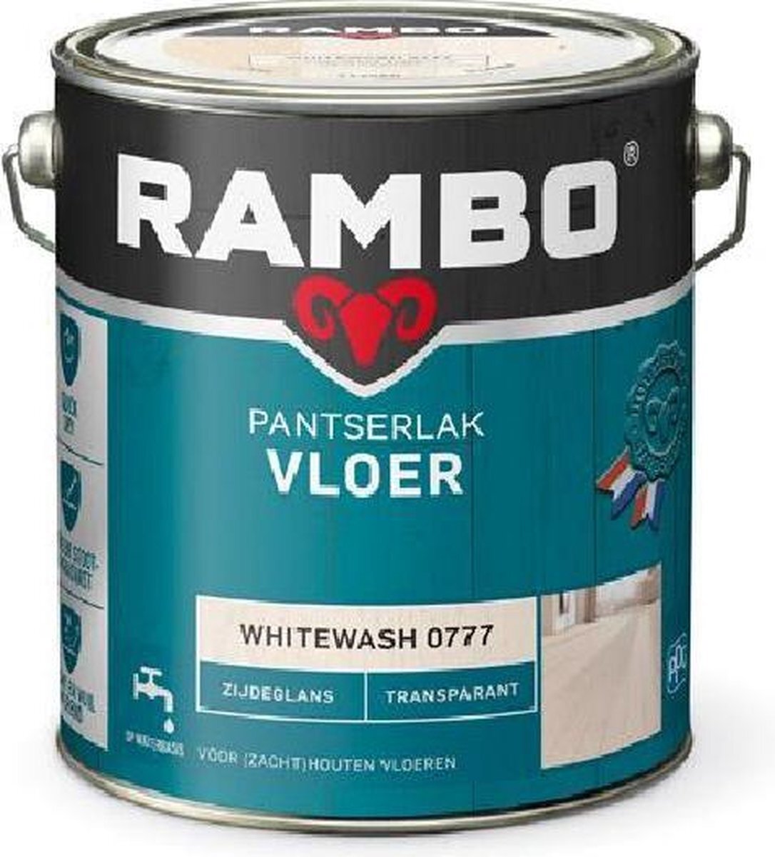 Rambo Pantserlak Vloer Transparant Zijdeglans Whitewash 0777