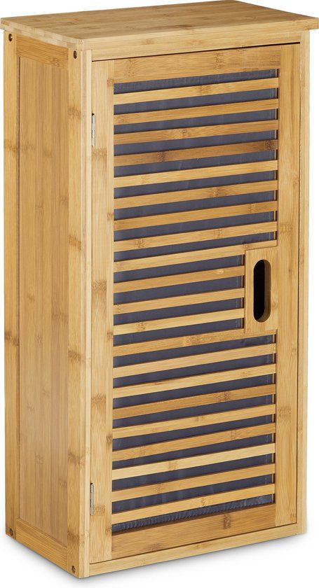Relaxdays Bamboo Bathroom Cabinet - Small, Light Brown