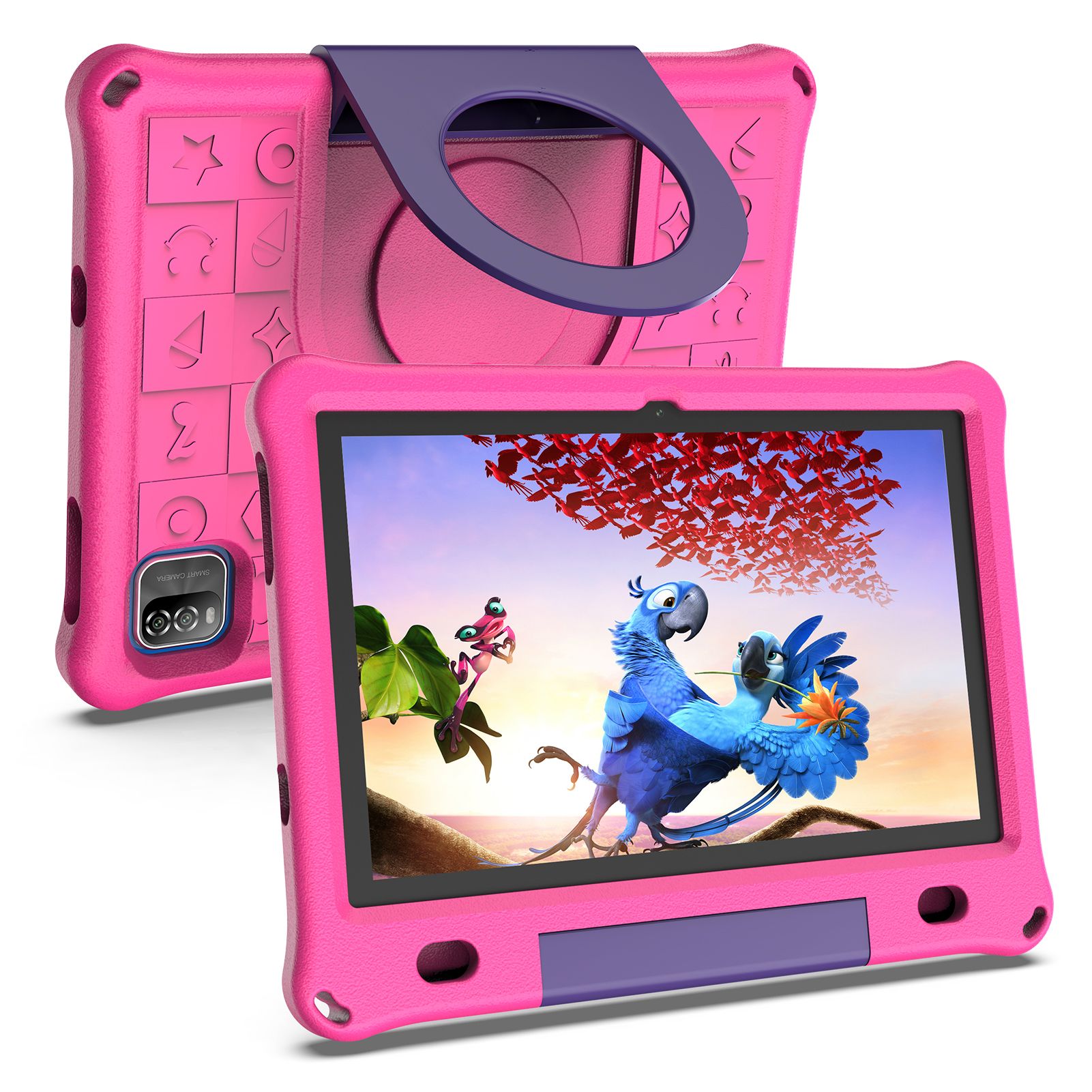 PRITOM Android Tablet voor Kinderen 10.1 Inch Octa-Core met hoesje, 64GB 1TB uitbreidbaar voor peuters en kinderen, ouderlijk toezicht, dubbele camera