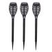 AKTIVE 61542 Torche solaire d'extérieur, torche LED – Lampe d'extérieur solaire, 4 torches solaires d'extérieur, étanche, jusqu'à 6 heures, rechargeable, Ø 7,5 x 50 cm