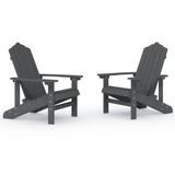 VidaXL Adirondack Tuinstoelen, HDPE, Antraciet, 2 stuks