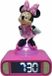 LEXIBOOK Réveil numérique Minnie Mouse, veilleuse 3D, effets sonores, rose et noir, fonctionne sur piles