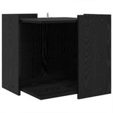 vidaXL Kattenbakomheining Zwart eiken 53 x 53 x 51 cm Bewerkt hout
