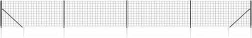 vidaXL Draadgaashek met grondankers 1x10 m antracietkleurig
