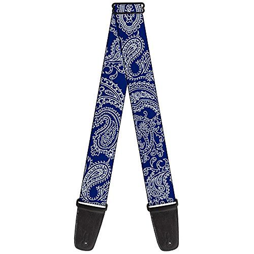Buckle-Down Guitar Strap - Paisley Blue/White - 2" Wide - 29-54" Length
