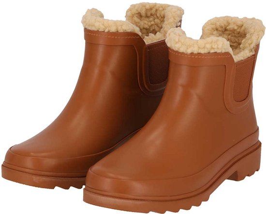 XQ Morethansocks Chelsea regenlaarzen kinderen Fake Fur voering Bruin