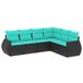 vidaXL set de jardin 6 pièces avec coussins en polyrotin noir
