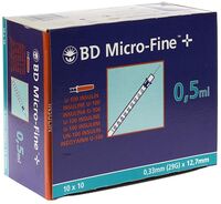 BD Microfine+ Insuline Spuit 0.5ml 29g 12.7mm 100 stuks