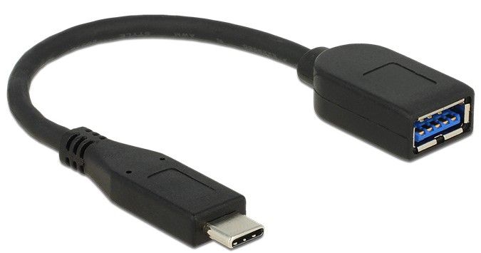 DeLOCK USB 3.1 Gen 2 Type-C/Typ-A - Zwart - 0,1 m