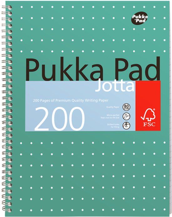 Pukka Pad Collegeblok Jotta A4 Lijn 200 Pagina's Groen