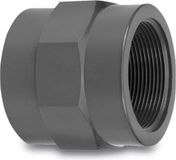 VDL Overgangssok PVC-U 50 mm x 1 1/4" lijmmof x binnendraad 16bar grijs