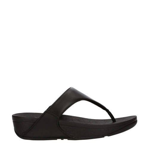 FitFlop Lulu Leather Toe Post Teenslippers Dames Zwart Maat 38