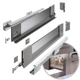 GTV Ladesysteem AXIS PRO | lade met glazen zijden | hoogte: 116 mm lengte: 450 mm | antraciet met rookglas