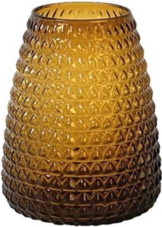 XLBoom Dim Scale Medium Vaas - Glas - Voor Binnen - Amber -17,5&#215;17,5&#215;23cm