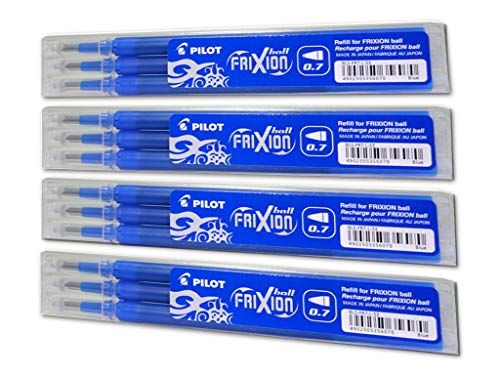 Pilot Frixion BLS-FR7 Rollerball Vulling 0,7 mm Blauw - 4 x Set van 3