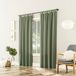 No. 918 Trevor 2-pack Heathered Textuur Semi-Sheer Tab Top Gordijnpaneel Paar, 101,6 cm x 241,3 cm, mos