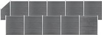 vidaXL WPC omheining set, 10 vlakke panelen + 1 schuin paneel, 1830x186 cm, grijs