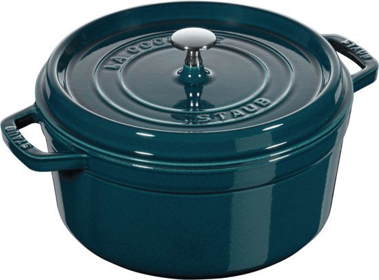 Staub cocotte rond 26cm appelblauwzeegroen