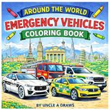 Around the World: Emergency Vehicles Coloring Book