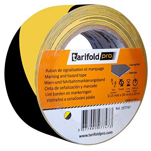 Tarifold Markeringstape Vinyl 5 cm geel zwart
