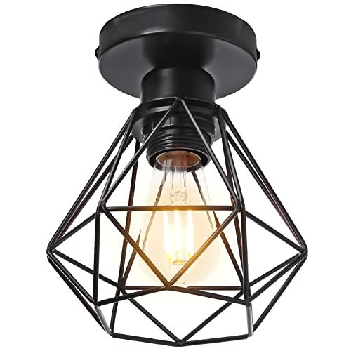 STOEX Industriële plafondlamp - Retro design - Vintage - Zwart - Ø 16 cm