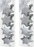 Inge's Christmas Decor Gmbh 16x stuks kunststof kersthangers sterren 6 cm kerstornamenten - Ornements en plastique décoration de Noël