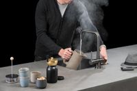 Selsiuz kranen Selsiuz 351221 Push & Turn 3-in-1 Haaks Gun Metal met Combi (Extra) Boiler