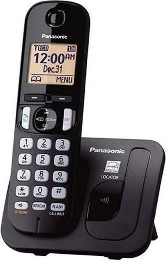 Panasonic KX-TGC210 zwarte solo DECT-telefoon zonder antwoordapparaat