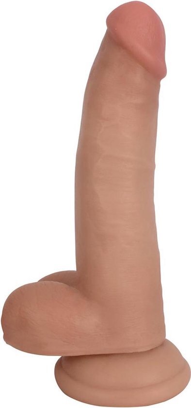 Bareskin Realistische Dildo Met Balzak 21 CM - Beige