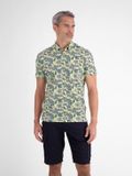 LERROS Zomers poloshirt met trendy bloemenprint, Maat: L, Kleur: LEMON WATER