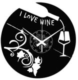 Instant Karma Clocks Wandklok van vinyl Enoteca Birreria Ristorante Pizzeria I Love Wine Vino UVA, vintage, stil