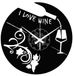 Instant Karma Clocks Wandklok van vinyl Enoteca Birreria Ristorante Pizzeria I Love Wine Vino UVA, vintage, stil