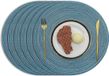 Set de sets de table coton bleu foncé rond 6 pièces