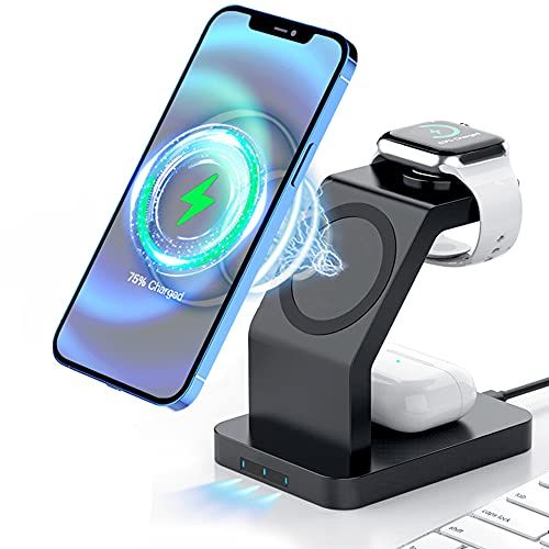 KU XIU Snelle draadloze oplader, magnetisch opvouwbaar 3-in-1