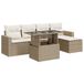 vidaXL Loungeset met Kussens, Poly Rattan, Beige