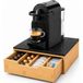 BAKAJI Capsulehouder met lade voor capsules Nescpresso Dolcegusto Modomio Caffe Lavazza theezakje suiker van bamboehout (31,5 x 30 x 10 cm zwart)