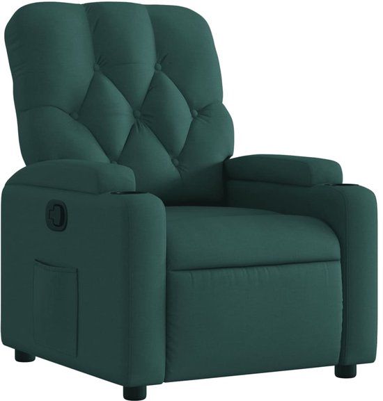 vidaXL Fauteuil verstelbaar stof donkergroen