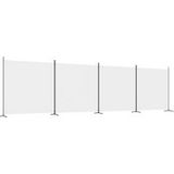 Cloison de séparation 4 panneaux blanc 698x180 cm tissu