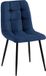 CLP Antibes Eetkamerstoel - Zonder armleuning - Metaal frame - Stof/blauw